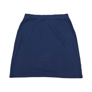 Nuggles Navy Blue Jersey Knit Pencil MIDI Skirt Size XL